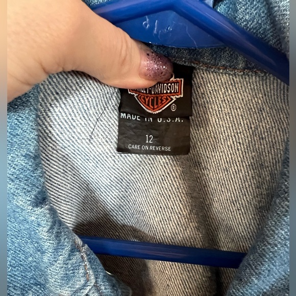 Kids size 12 denim jacket, Harley Davidson - Picture 7 of 7